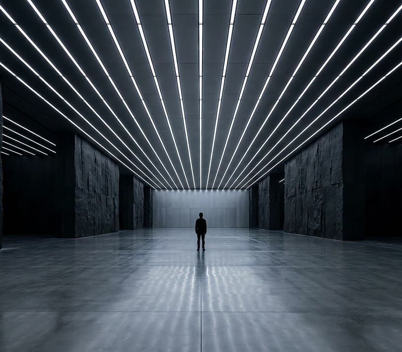 LED lighting system in industrial space