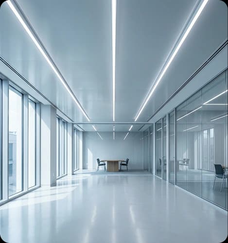 Modern office corridor lighting