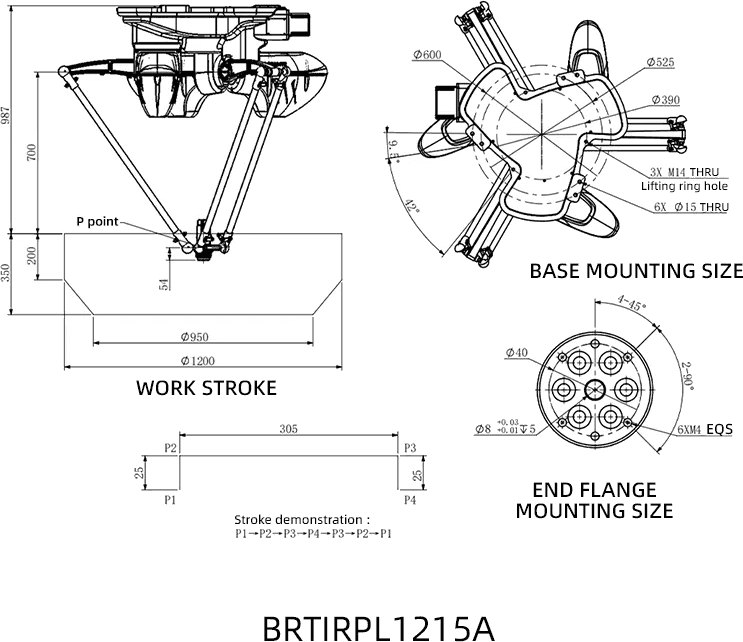 4-Achs-Parallel-Sortierroboter BRTIRPL1215A
